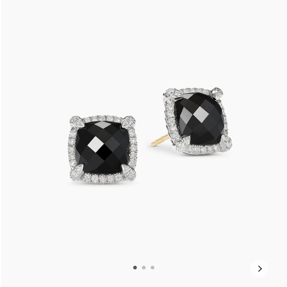 David Yurman Chatelaine earrings with black onyx and diamonds - Picture 9 of 9